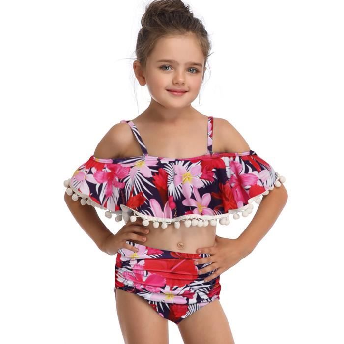 Mere Et Fille Imprimer Deux Pieces Maillot De Bain Maillot De Bain Assorti Vetements Rouge Cdiscount Pret A Porter