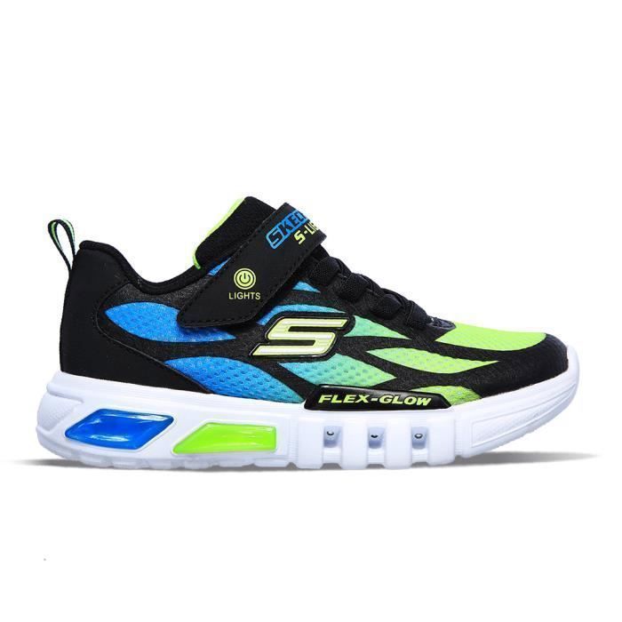 Baskets - SKECHERS - S Lights Flex-Glow Dezlom 400016L-BBLM - Noir - Lacets - Enfant