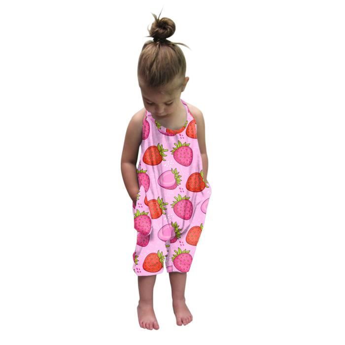 Combinaison Bebe Femme Decontractee Harlan Pour Enfants Pantalon D Ete A Bretelles Licou Ensemble De Vetements Rose Rose Cdiscount Pret A Porter