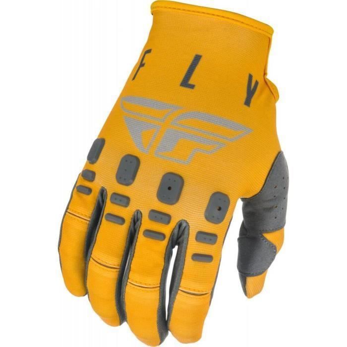 gants fly racing kinetic k121 2021 - jaune - homme - adulte - impression grip silicone - renfort paume et pouce