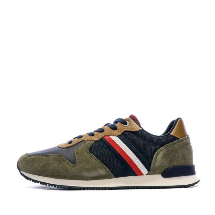Baskets homme Tommy Hilfiger TOMMY JEANS Ref 58161 GWJ Kaki