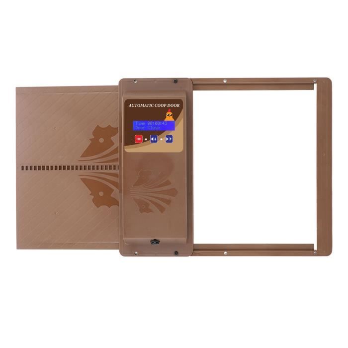 Meilleurs prix pour Mxzzand Ouvre-porte automatique de poulailler avec minuterie Ouvre-porte automatique de poulailler, ouverture jardin filet Brun