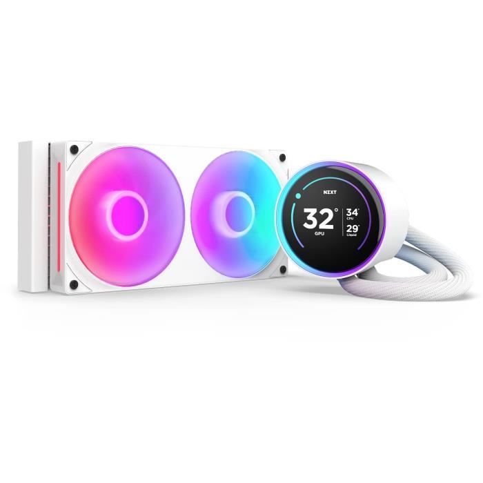 NZXT Kraken Elite 240 RGB – Refroidisseur de liquide CPU AIO – Radiateur 240mm – Ventilateur F240 RGB – IPS LCD 272