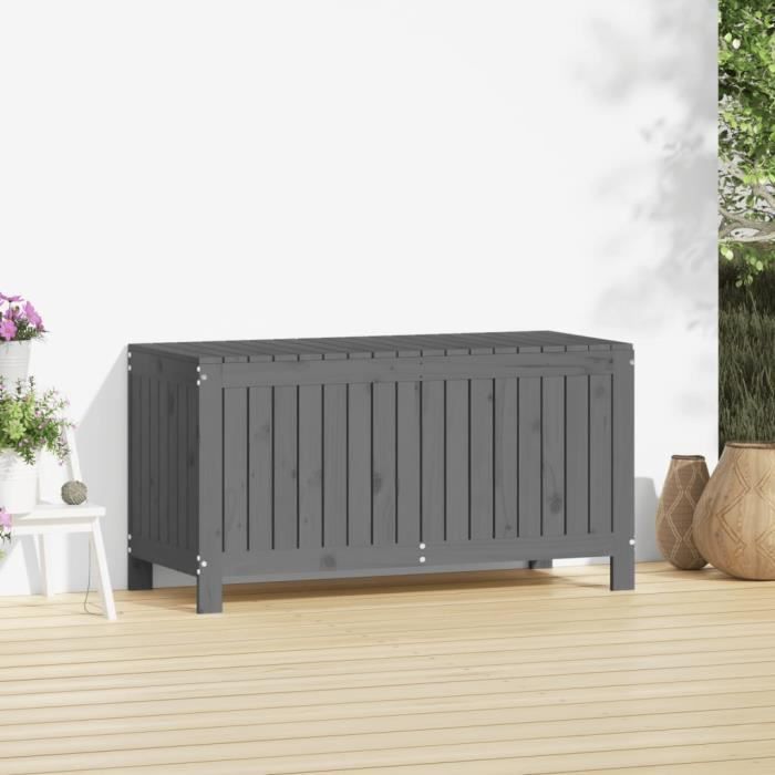 Coffre de jardin - OMABETA - Boîte de rangement Gris - 115x49x60 cm ...