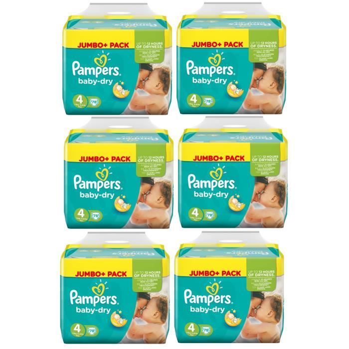Pampers Baby Dry Taille 4 Maxi 718kg Jumbo Plus Pack 468 Couches