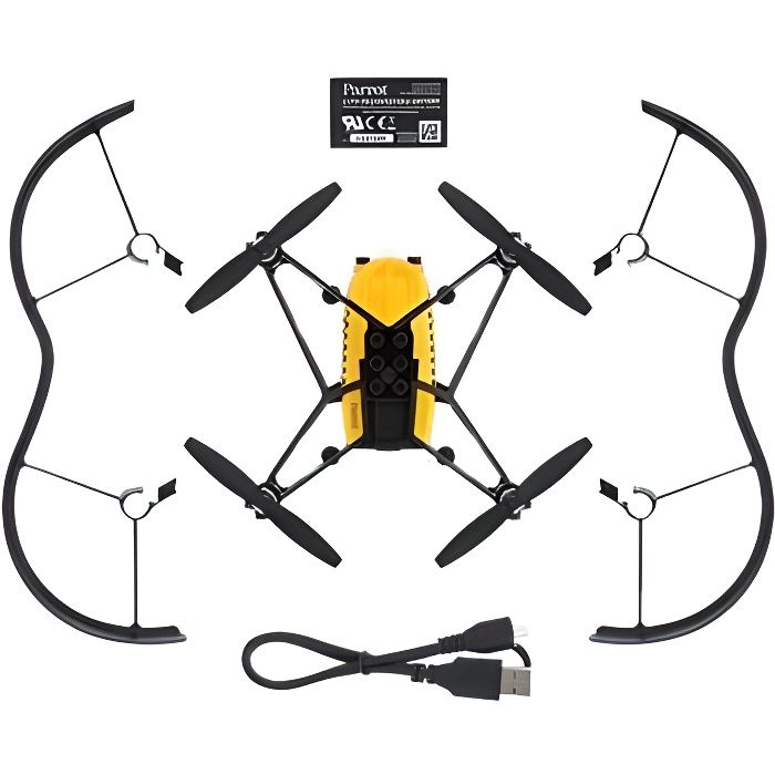 Mini drone PARROT Airborne Cargo Travis - Jaune - Caméra intégrée 720p - Autonomie 9 min