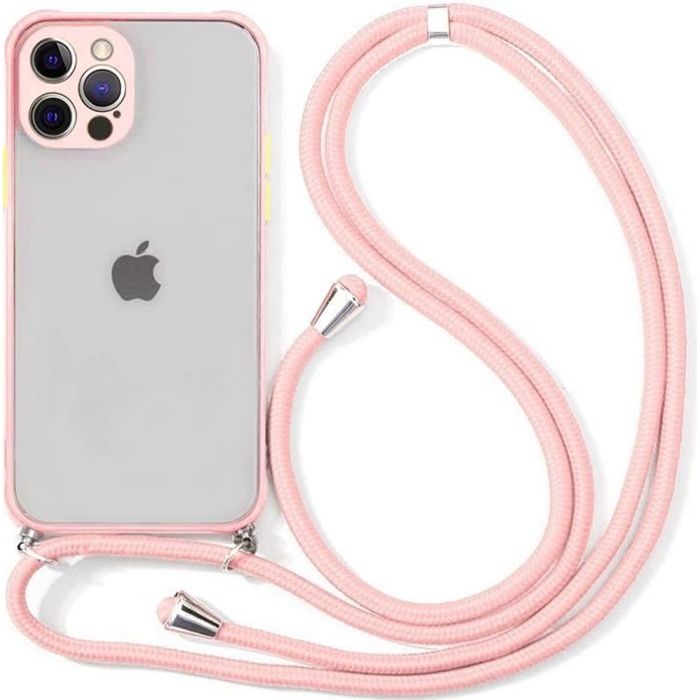 Coque Bandoulière Réglable Pour iPhone 11 Pro (5.8") Rose Couleur vive