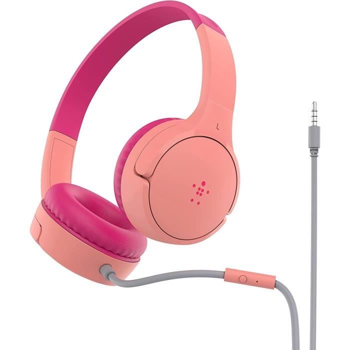 Casque Bluetooth Pour Enfants Avec Oreilles De Chat Lumineuses - Micro Intégré - Limiteur De Volume 85 DB - Pliable Et Réglable - Pour école Et Voyages