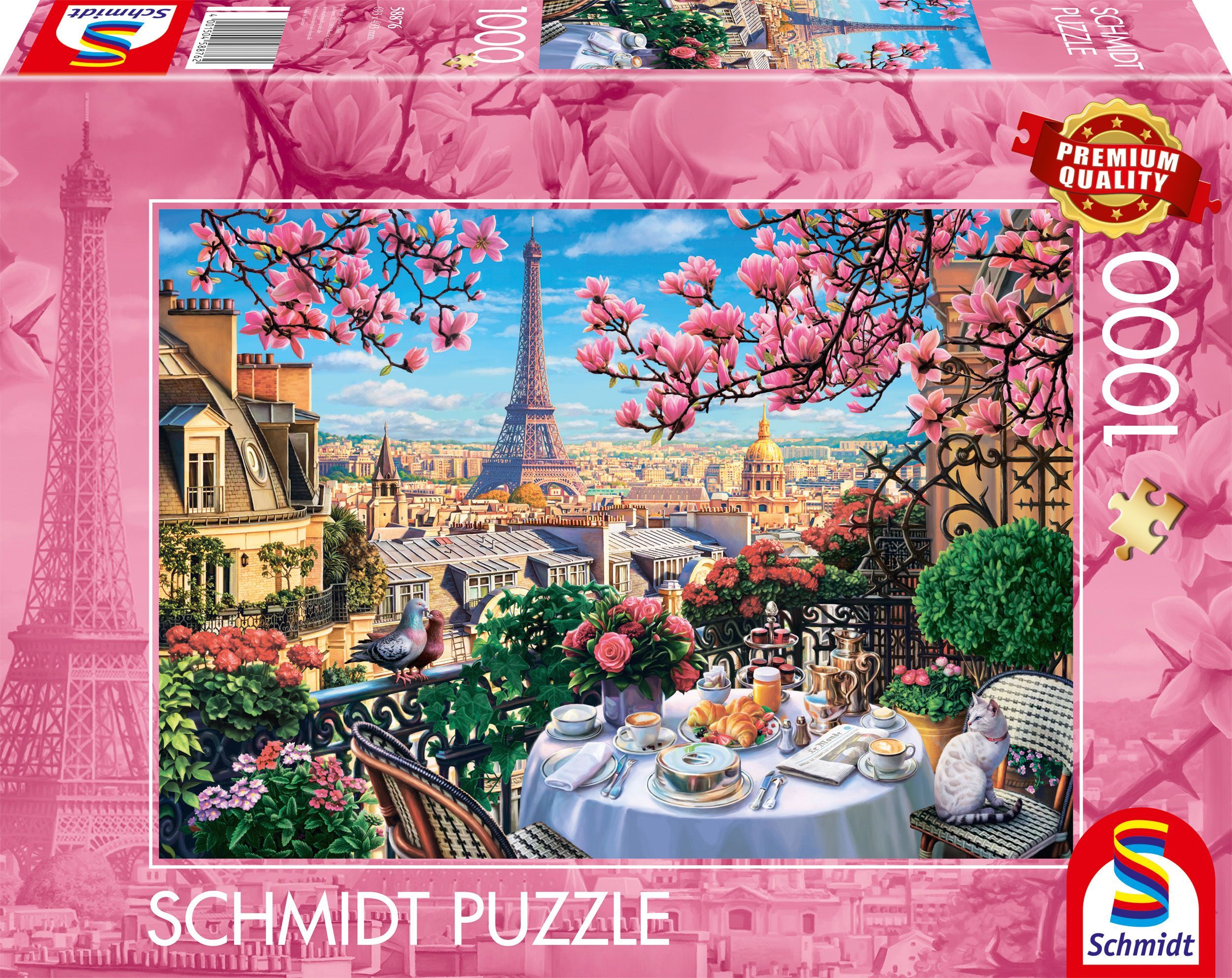 Puzzle 1000 pièces Schmidt Spiele Breakfast in Paris 69 5 x 49 3 cm Illustration détaillée Neuf - vue 2