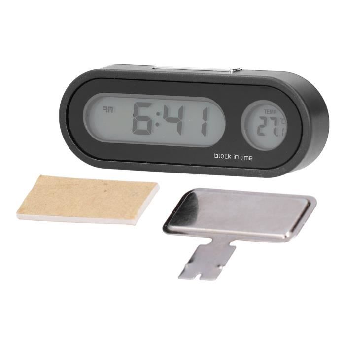 Comparer les prix de Shipenophy horloge de voiture Thermomètre de voiture, veilleuse électronique rétro-éclairé, horloge de tableau de bord de voiture