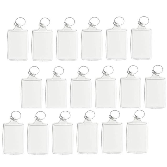 Lot De 6 Porte-clés Transparents Rectangulaires - Neuf - Marque Graine Créative