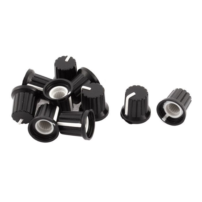 Bouton De Contrôle 14mm, Axe Cannelé 6mm, Noir/blanc - Multicomp MC170805B