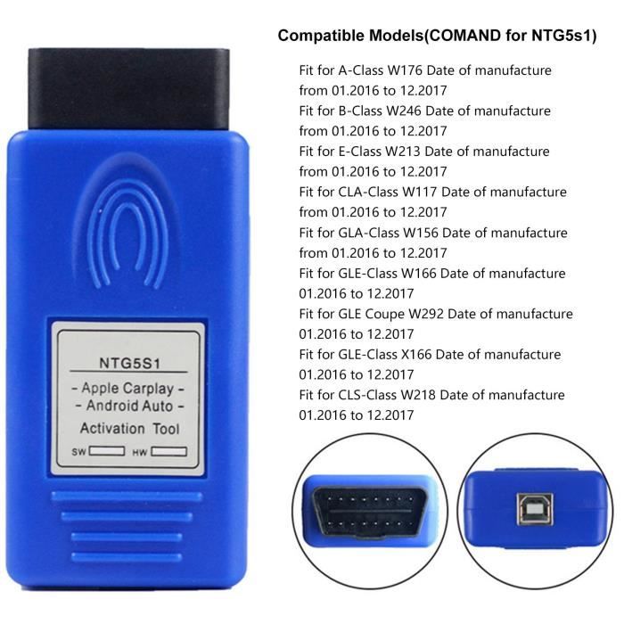 Outil Activation OBD NTG5S1 Pour Mercedes A/B/CLA/GLA/GLE/CLS - Active CarPlay/Android, Plug & Play - 7