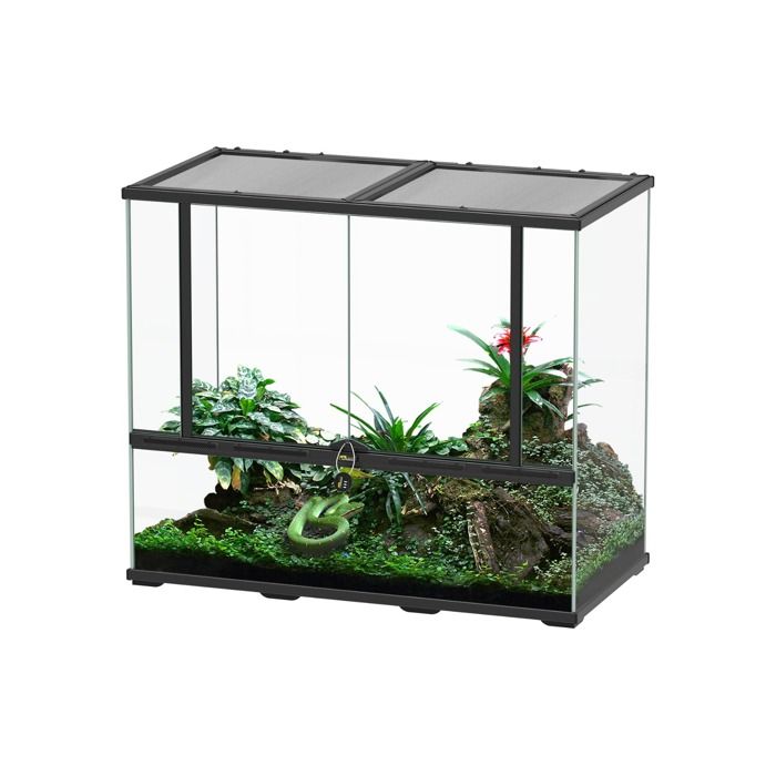 Comparer les prix de Terrarium paludarium pour caméléon - Terratlantis - 88x45x75 - Verre - Noir
