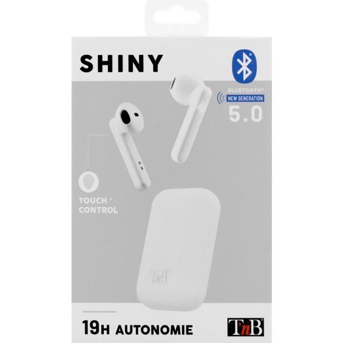 SHINY - Écouteurs Bluetooth TWS avec boîtier de charge - blanc