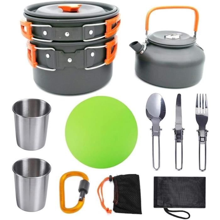 Ensemble vaisselle camping aluminium pliable - Casseroles