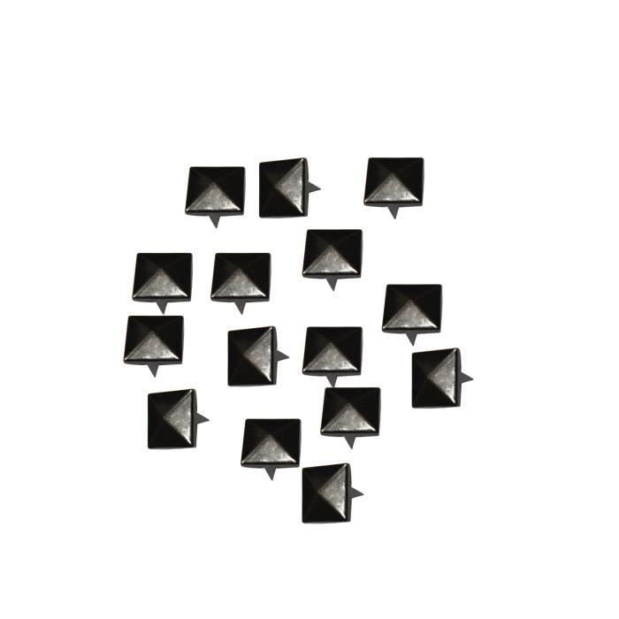200 Rivets Étoilés 10 Mm – Clous à Griffes Punk Métal Pour Cuir, Sacs, Vêtements, Chapeaux Et Ceintures – Style Rock Et Moto (Noir)