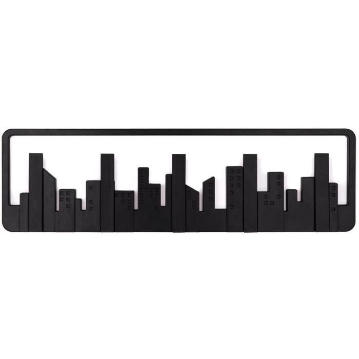 Porte-manteaux noir skyline 5 crochets 49 5x8x1…