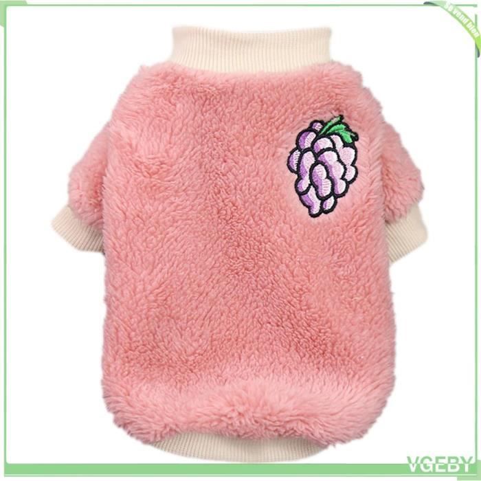 Comparer les prix de pull en peluche pour animaux de compagnie vêtements en peluche pour chat Vêtements en animalerie manteau Raisin Rose M