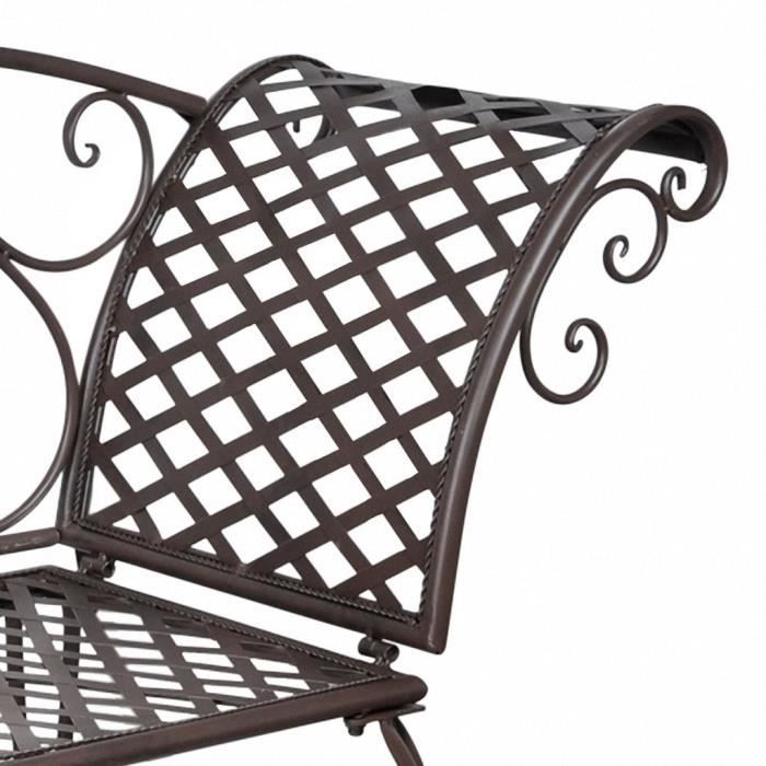 Chaise longue - VINGVO - 128 cm - Acier - Marron antique - Ergonomique et confortable