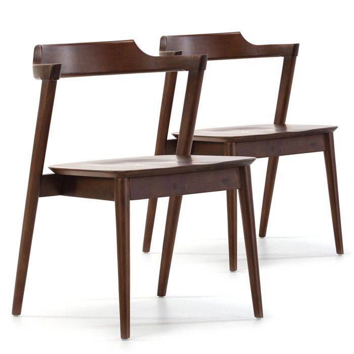 Pack 2 chaises Venus Couleur Noyer Bois Massif 58 cm x 575 cm x 76 cm
