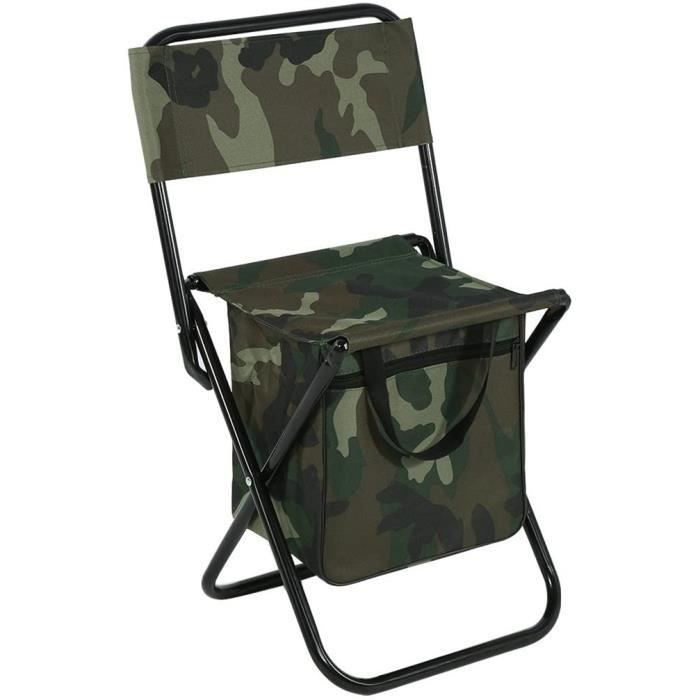 Chaise Sac à Dos Pliante 3 En 1 Avec Glacière - Tissu Oxford 600D - Pour Randonnée, Pêche, Camping