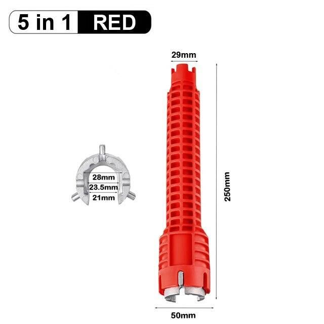 CLE A MOLETTE,5 In 1Clé magique multi clés 8 en 1, pour la plomberie