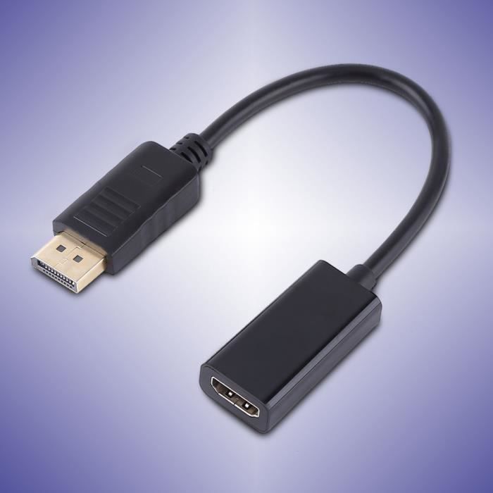INECK® Adaptateur vidéo DisplayPort vers HDMI - Convertisseur DP vers HDMI  - Mâle-Femelle - 1920x1200-1080p - Noir - Cdiscount Informatique