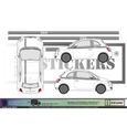 Fiat 500 bandes intégrale 06KCSTRIP10 - BLANC - Kit Complet  - voiture Sticker Autocollant-1