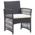 Elégant Lot de 2 Fauteuils de jardin Contemporain - Chaise de jardin Chaise d'extérieur avec coussins Noir Résine tressée 90241-1