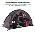 VGEBY armoire de rangement de camping pliante VGEBY organisateur pliant de camping Organisateur de sport sac Gris Pliage marron-1