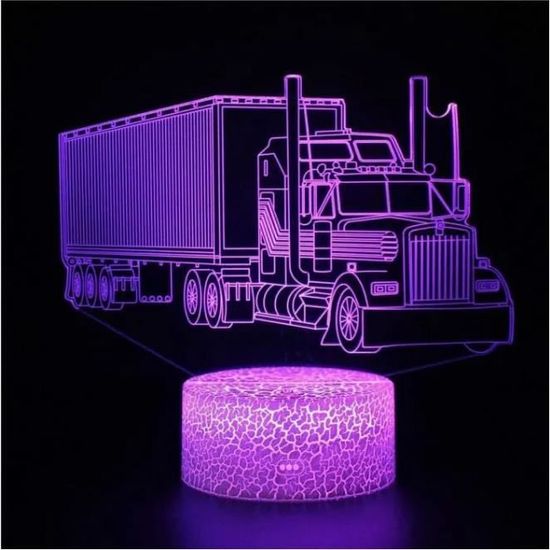 Lampada 3D per auto, illusione ottica, luce notturna, 7 colori