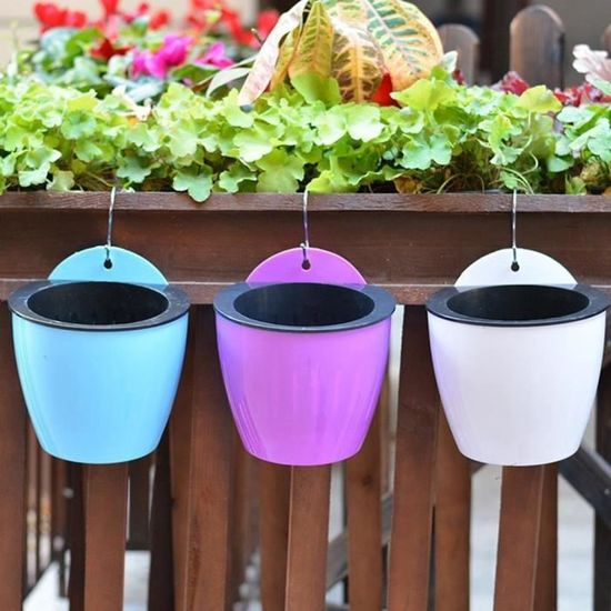 Acheter Pot de fleurs mural à arrosage automatique, jardinière murale  automatique en plastique Durable pour jardin et balcon avec crochet