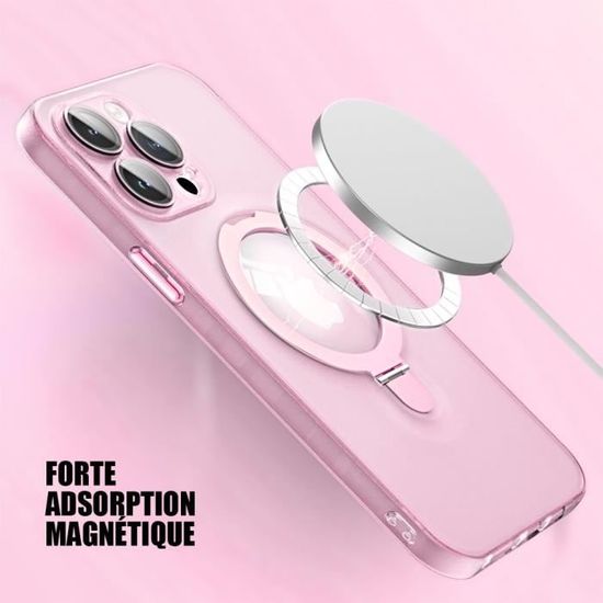Coque pour iPhone 15 Pro Max avec Cercle Magnétique Protection Antichoc TPU  Transparent Contour Bleu - Cdiscount Téléphonie