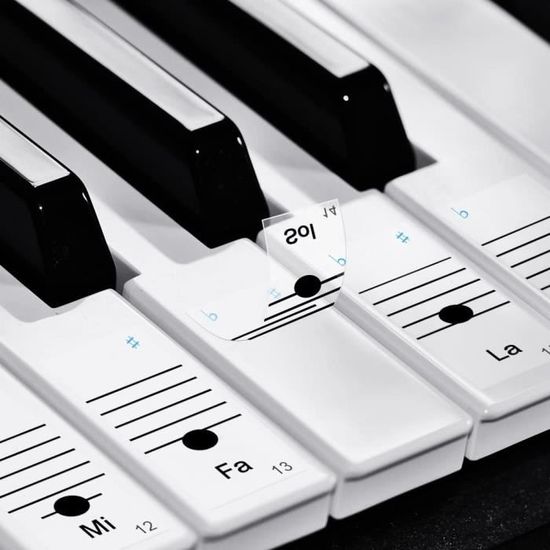 Autocollants en lettres pour notes de piano, 88-61 touches, clavier à main,  en rouleau, transparent, notes autocollantes [D501CB6] - Cdiscount  Instruments de musique