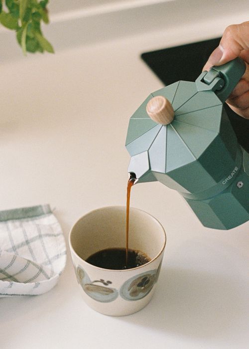 Cafetière Italienne Express Brazil Vintage - Une Tasse, Fer émaillé Déco 60s