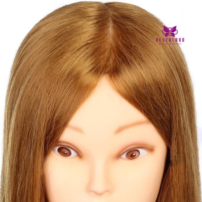 UKWIN 22 Pouce Tête à coiffer 50% Cheveux Naturel Mannequin Tête Ma
