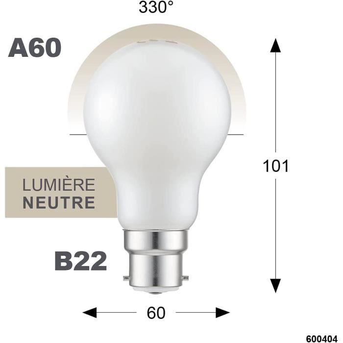 Ampoule Led - Ampoule gros culot à vis - Ampoule led Baillonnette - Ampoule  Flamm e - Equivalent ampoule halogene - Led S19 A6[1487] - Cdiscount Maison