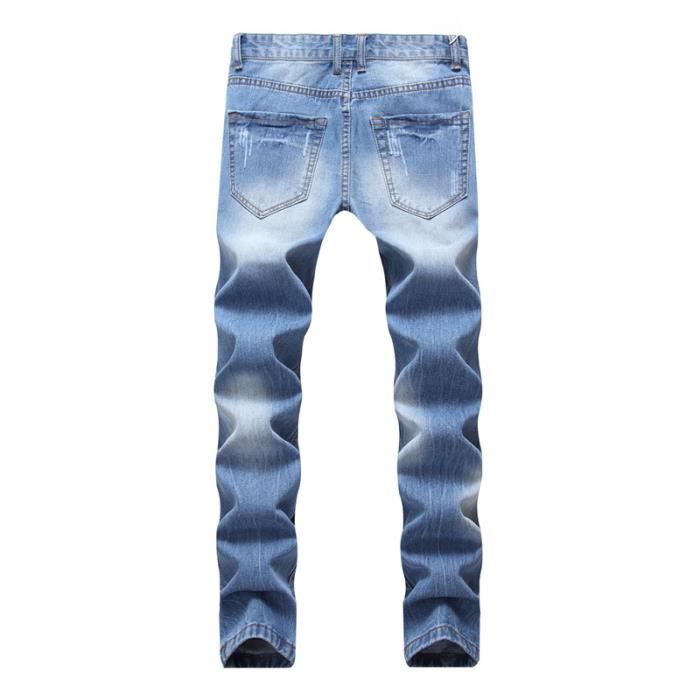 Jean bleu on sale a trou