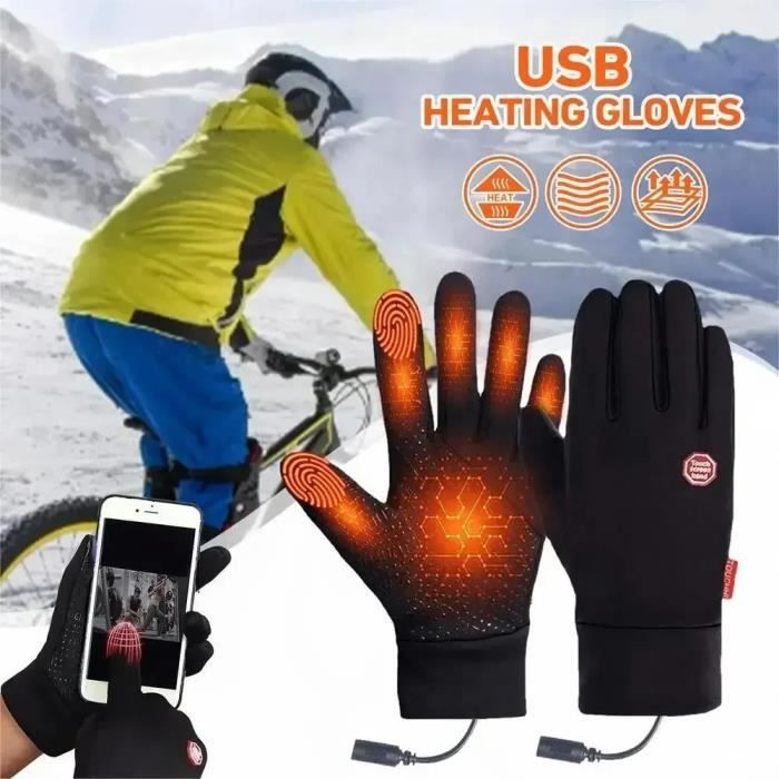 Gants Chauffants USB Homme/femme - Écran Tactile, Anti-dérapant, Pour Moto, Vélo, Ski