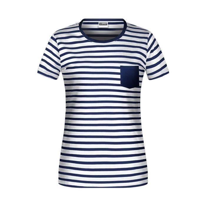 Tee shirt rayé bleu et blanc femme cheap