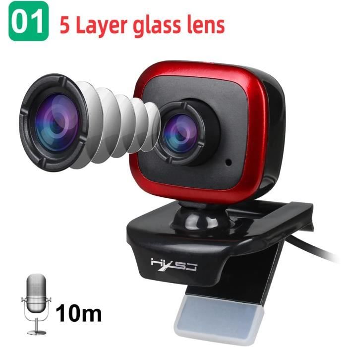 TOALLIN Webcam 4K Avec Anneau Lumineux, Télécommande, Mise Au Point