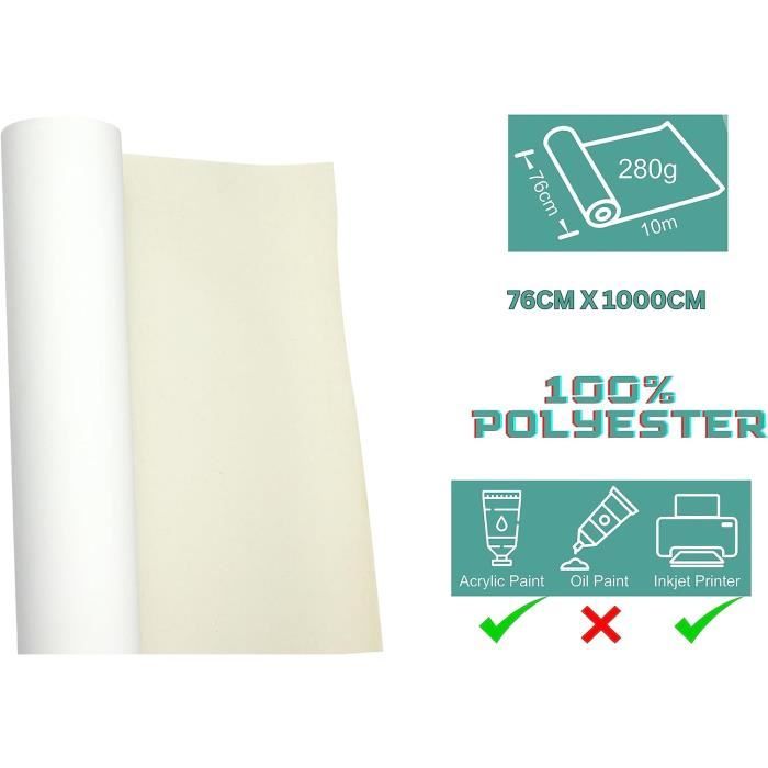 Rouleau De Toile Poly-coton Mat MASTRO - 24x75 Pieds - 400 GSM - Fabriqué Aux USA