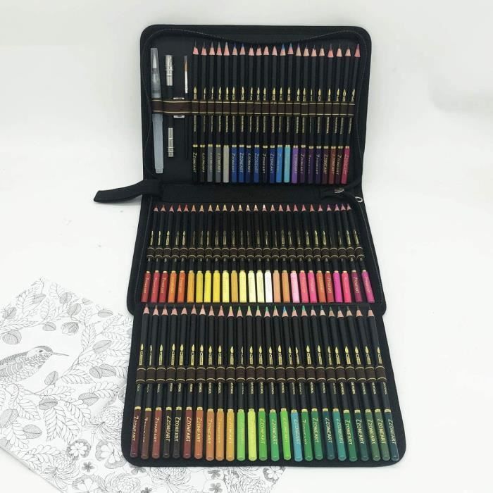 Set de 78 crayons de couleur aquarellables pour enfants et adultes