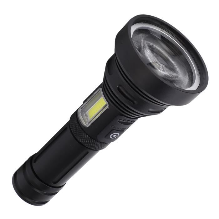Mini lampe de poche Led 3 Modes Portable Télescopique Zoomable Usb  Rechargeable Alliage D'aluminium Torche avec Aimant Bas Noir
