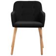 :)44492 GRAND 4 x Chaises de salle à manger ECONOMIQUE - Chaise de cuisine Chaise Scandinave - Noir - Tissu et chêne massif-2