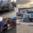 VGEBY armoire de rangement de camping pliante VGEBY organisateur pliant de camping Organisateur de sport sac Gris Pliage marron-2