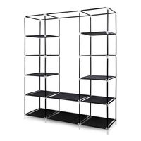 Meerveil Armoire En Tissu Penderie 150x45x175cm Gris - Double Tringles Rangement Vêtements