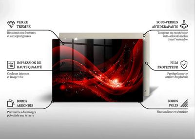 Planche En Verre Trempé Tulup 80x52 Cm – Fond D’abstraction Moderne Et Or