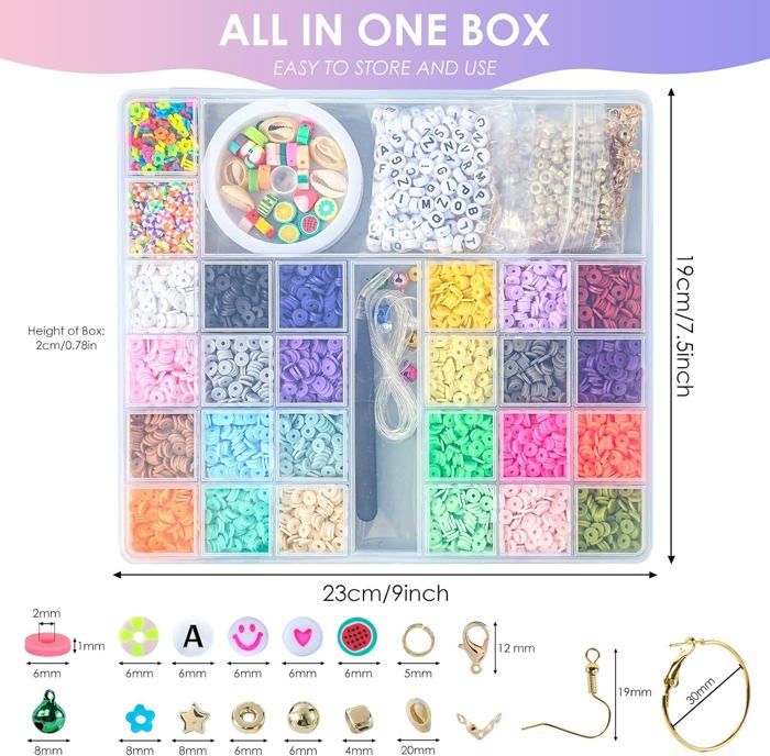 2100 Perline Heishi In Argilla Polimerica 6mm – 10 Colori Per Creazione Gioielli Fai Da Te - 4